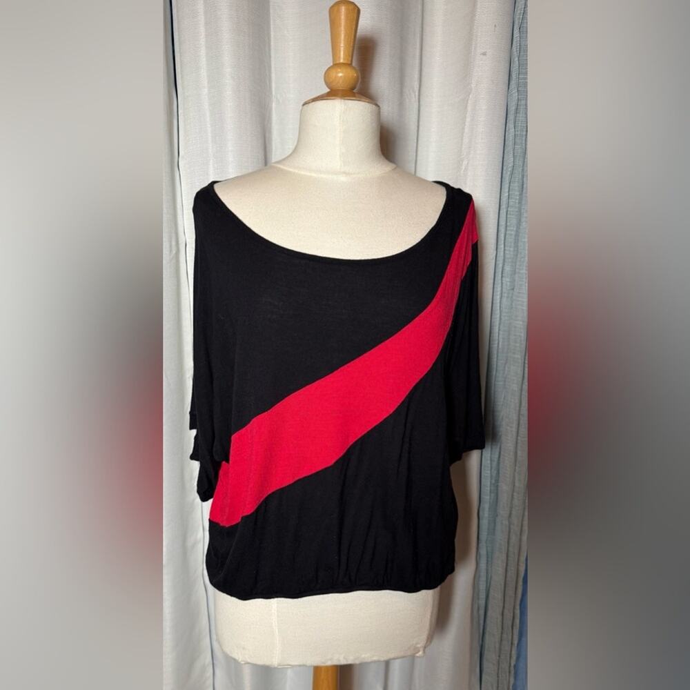 INC International Concepts Black and Red Blouse